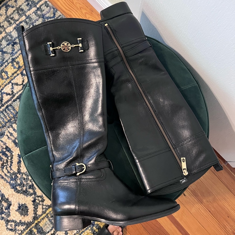 Tory Burch Black Leather Nadine Boots size 9